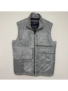 Paul & Shark "Travel Jacket" Full Zip Multi Pocket Vest Silver Size L